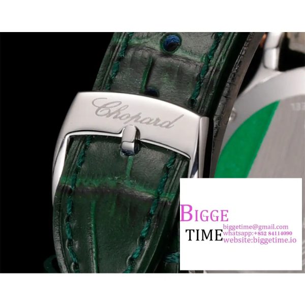 Happy Sport 30mm RG Green Dial Green Leather Strap TF A2892 - Image 8