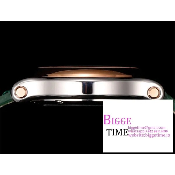 Happy Sport 30mm RG Green Dial Green Leather Strap TF A2892 - Image 6