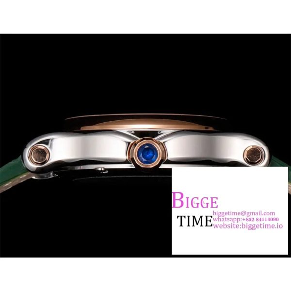 Happy Sport 30mm RG Green Dial Green Leather Strap TF A2892 - Image 5