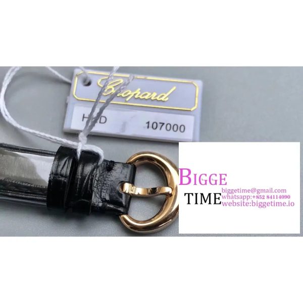 Happy Sport 30mm RG White Dial Black Leather Strap NRF A2892 - Image 6