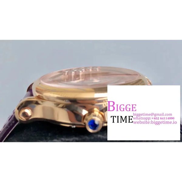 Happy Sport 30mm RG White Dial Purple Leather Strap NRF A2892 - Image 4