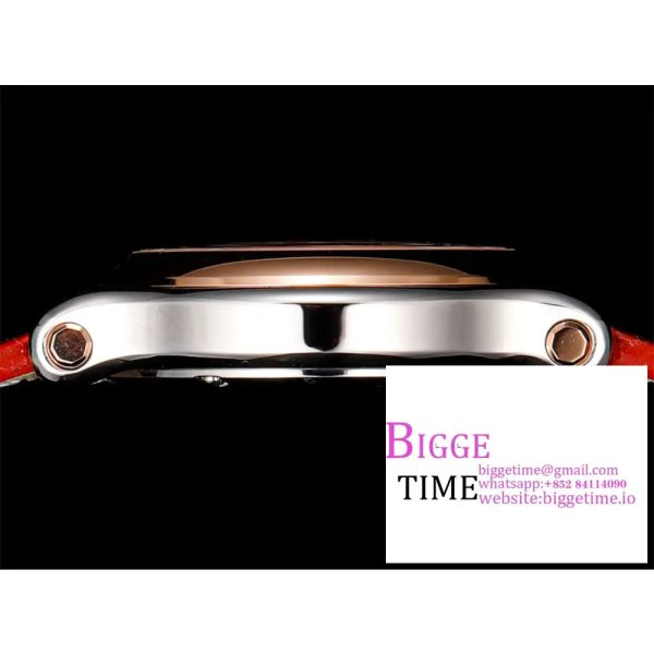 Happy Sport 30mm RG White Dial Red Leather Strap TF A2892 - Image 7
