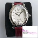 Happy Sport 30mm White Dial Red Leather Strap NRF A2892