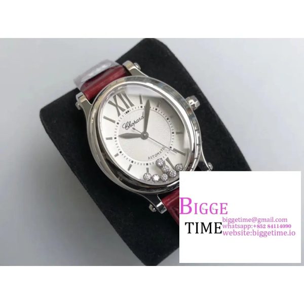 Happy Sport 30mm White Dial Red Leather Strap NRF A2892 - Image 2
