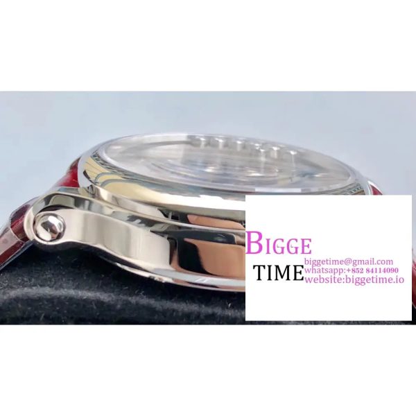 Happy Sport 30mm White Dial Red Leather Strap NRF A2892 - Image 4