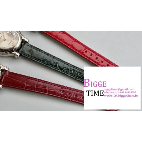 Happy Sport 30mm White Dial Red Leather Strap NRF A2892 - Image 7