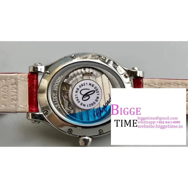 Happy Sport 30mm White Dial Red Leather Strap NRF A2892 - Image 9