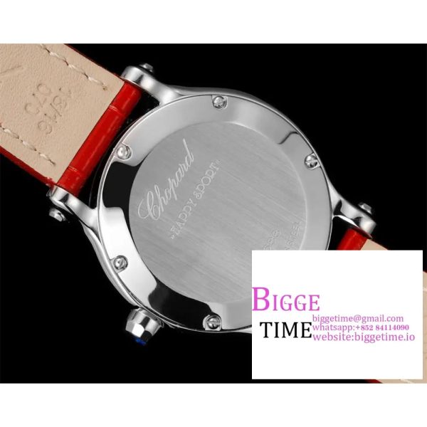 Happy Sport 30mm White Dial Red Leather Strap TF A2892 - Image 9
