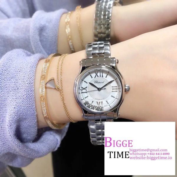 Happy Sport 30mm White Dial SS Bracelet NRF A2892 - Image 2