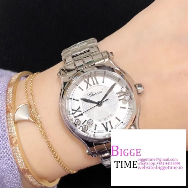 Happy Sport 30mm White Dial SS Bracelet NRF A2892 - Image 4