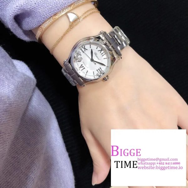 Happy Sport 30mm White Dial SS Bracelet NRF A2892 - Image 6