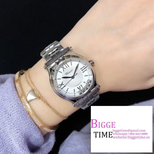 Happy Sport 30mm White Dial SS Bracelet NRF A2892 - Image 3