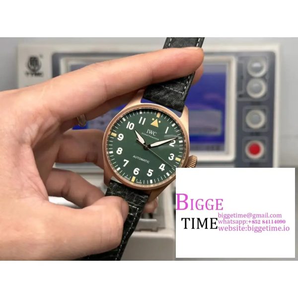 IBig Pilot IW329702 Bronze M+F 1:1 Best Edition Green Dial On Green Leather Strap SEIKO 8N-24 - Image 5