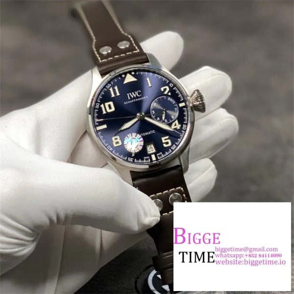IWC Big Pilot 46mm IW500908 Blue Dial Brown Leather Strap ZF A51111 - Image 4