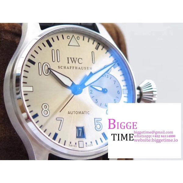 IWC Big Pilot 46mm IW500912 Silver Dial Brown Leather Strap ZF A51111 - Image 4