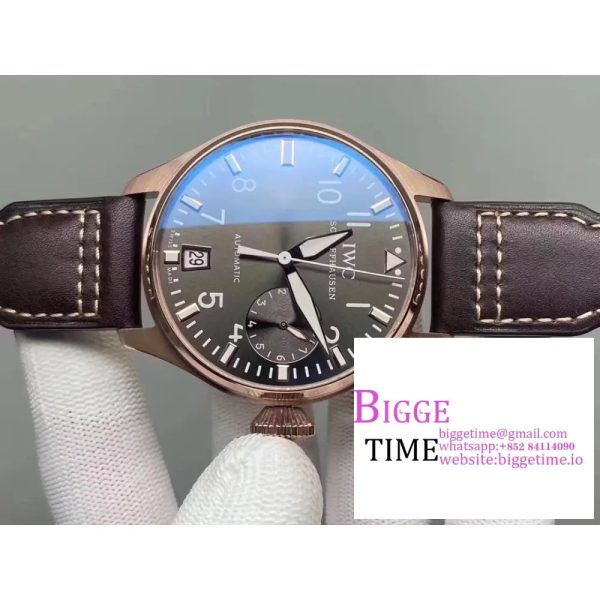 IWC Big Pilot 46mm IW500917 RG Grey Dial Brown Leather Strap ZF A51111 - Image 3