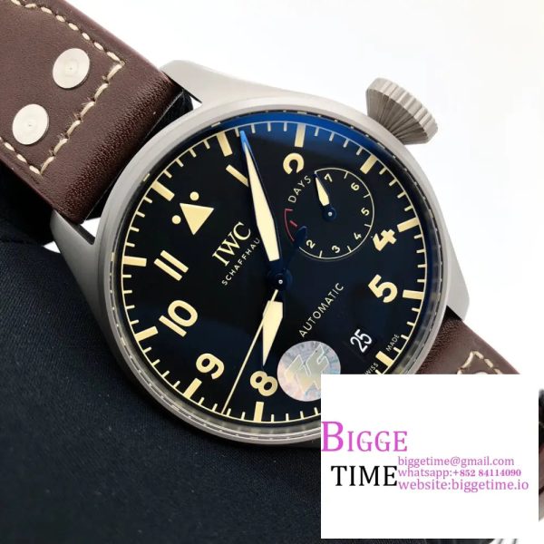IWC Big Pilot 46mm IW501004 Titanium Black Dial Brown Leather Strap ZF A51111 - Image 2