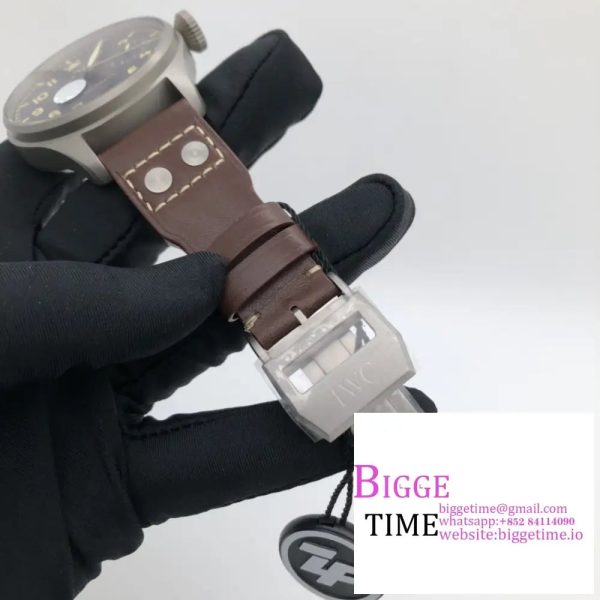 IWC Big Pilot 46mm IW501004 Titanium Black Dial Brown Leather Strap ZF A51111 - Image 8