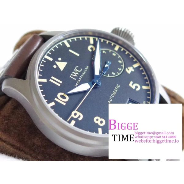 IWC Big Pilot 46mm IW501004 Titanium Blue Dial Brown Leather Strap ZF A51111 - Image 4