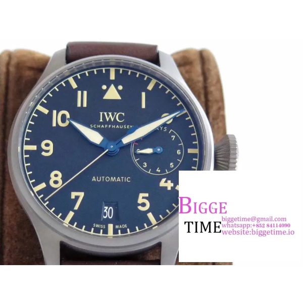 IWC Big Pilot 46mm IW501004 Titanium Blue Dial Brown Leather Strap ZF A51111 - Image 3