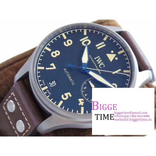 IWC Big Pilot 46mm IW501004 Titanium Blue Dial Brown Leather Strap ZF A51111 - Image 2