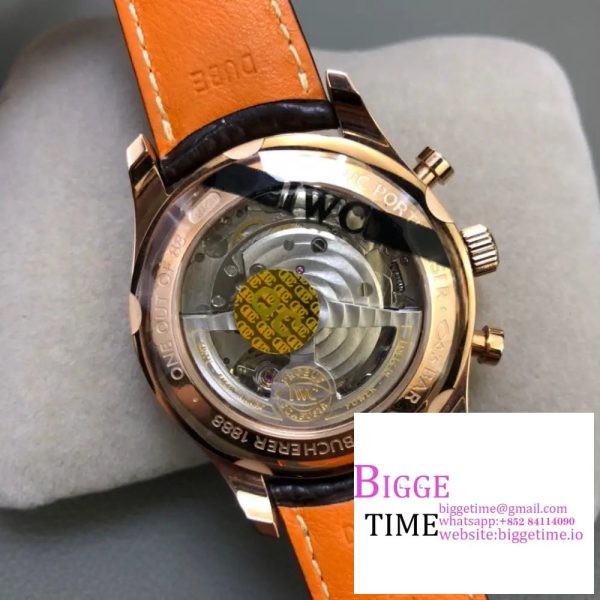 IWC Da Vinci Chrono 42mm RG White Dial Brown Leather Strap ZF A7750 - Image 9