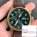 IWC Pilot Chrono 41mm IW387902 Bronze Green Dial Brown Leather Strap ZF A7750