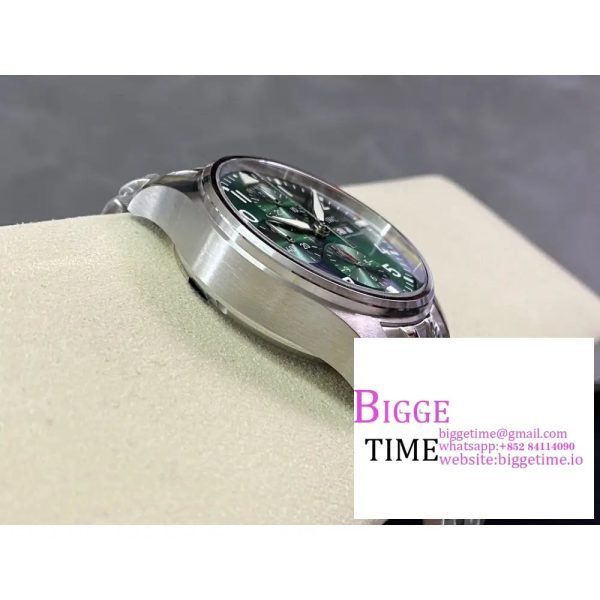 IWC Pilot Chrono 41mm IW388104 Green Dial SS Bracelet AZ A7750 - Image 7