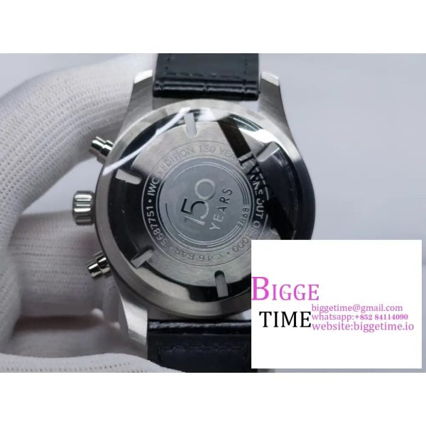 IWC Pilot Chrono 43mm IW377725 White Dial Black Leather Strap ZF A7750 - Image 8