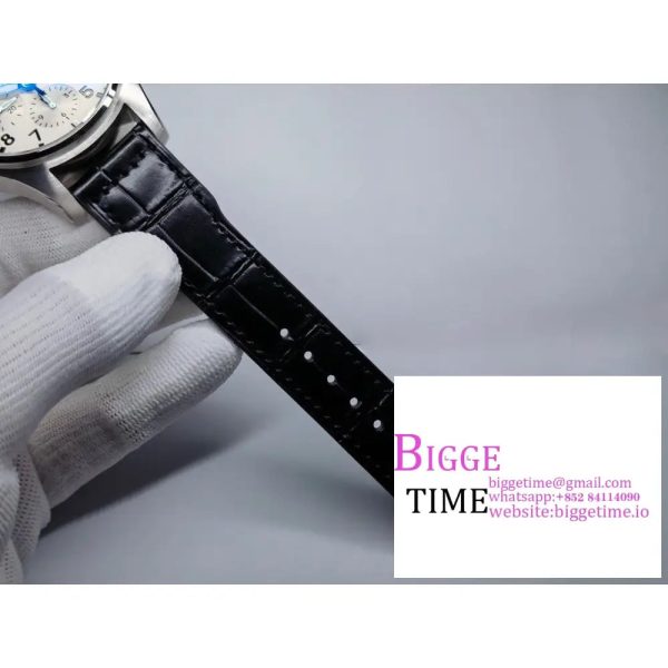 IWC Pilot Chrono 43mm IW377725 White Dial Black Leather Strap ZF A7750 - Image 7