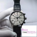 IWC Pilot Chrono 43mm IW377725 White Dial Black Leather Strap ZF A7750