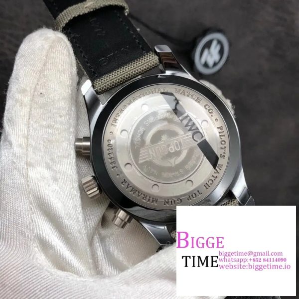 IWC Pilot Chrono TopGun 46mm IW388002 Green Dial Green Nylon Strap ZF A7750 - Image 9