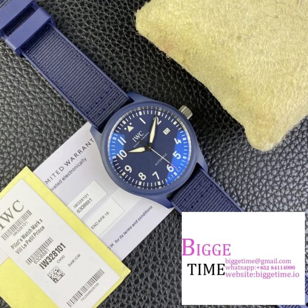 IWC Pilot Mark XVIII 40mm IW328101 Ceramic Blue Dial Blue Rubber Strap V7F A2892 - Image 7