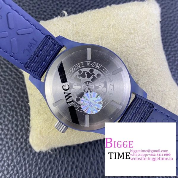 IWC Pilot Mark XVIII 40mm IW328101 Ceramic Blue Dial Blue Rubber Strap V7F A2892 - Image 6