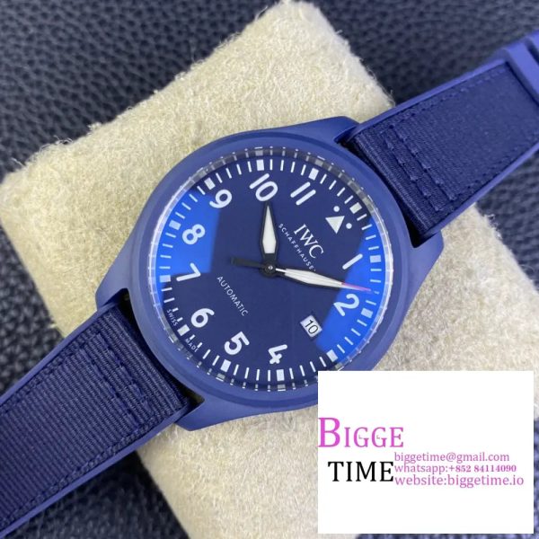 IWC Pilot Mark XVIII 40mm IW328101 Ceramic Blue Dial Blue Rubber Strap V7F A2892 - Image 5