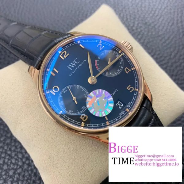 IWC Portugieser 42mm IW500125 RG Black Dial Black Leather Strap ZF A51011 - Image 2