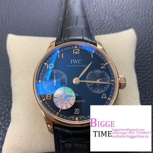 IWC Portugieser 42mm IW500125 RG Black Dial Black Leather Strap ZF A51011