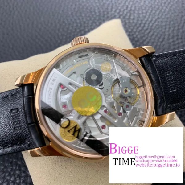 IWC Portugieser 42mm IW500125 RG Black Dial Black Leather Strap ZF A51011 - Image 6