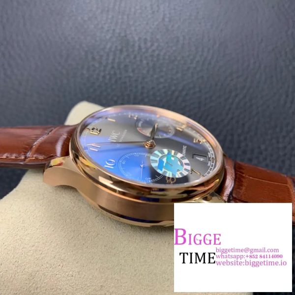 IWC Portugieser 42mm IW500702 RG Grey Dial Brown Leather Strap ZF A51011 - Image 5