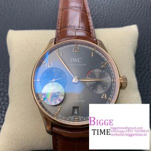 IWC Portugieser 42mm IW500702 RG Grey Dial Brown Leather Strap ZF A51011