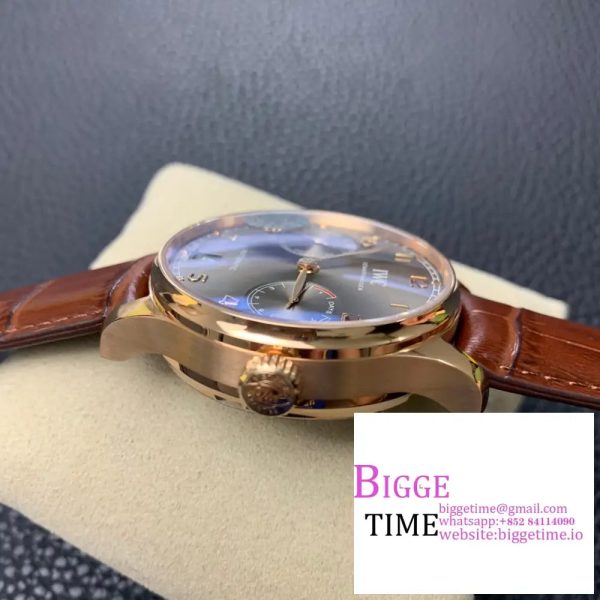 IWC Portugieser 42mm IW500702 RG Grey Dial Brown Leather Strap ZF A51011 - Image 6