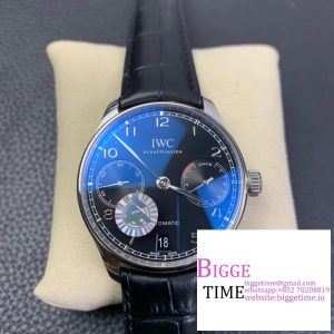 IWC Portugieser 42mm IW500703 Black Dial Black Leather Strap ZF A51011