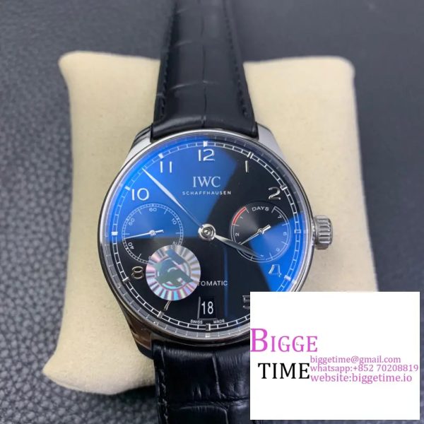 IWC Portugieser 42mm IW500703 Black Dial Black Leather Strap ZF A51011