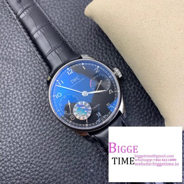 IWC Portugieser 42mm IW500703 Black Dial Black Leather Strap ZF A51011 - Image 2
