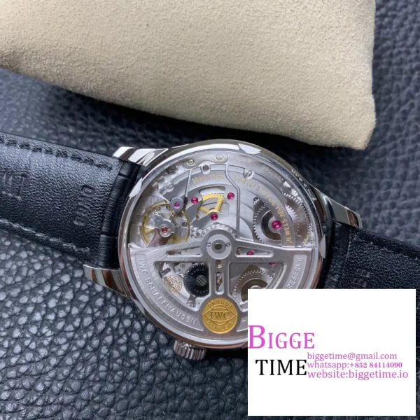 IWC Portugieser 42mm IW500703 Grey Dial Black Leather Strap ZF A51011 - Image 8