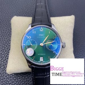 IWC Portugieser 42mm IW500708 Green Dial Black Leather Strap ZF A51011
