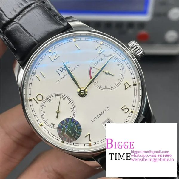 IWC Portugieser 42mm IW503501 White Dial Black Leather Strap ZF A51011 - Image 2