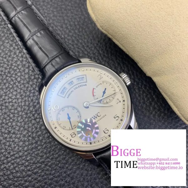 IWC Portugieser 44mm IW503501 White Dial Black Leather Strap ZF A52850 - Image 2