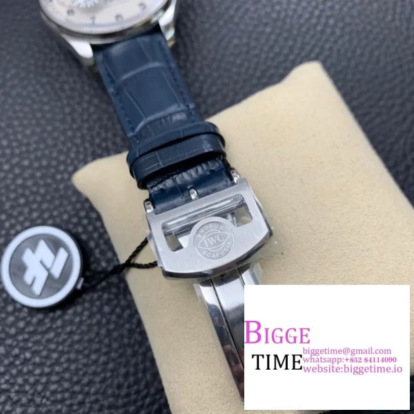 IWC Portugieser 44mm IW503501 White Dial Blue Leather Strap ZF A52850 - Image 4