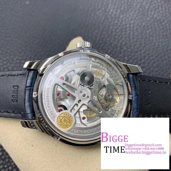 IWC Portugieser 44mm IW503501 White Dial Blue Leather Strap ZF A52850 - Image 6